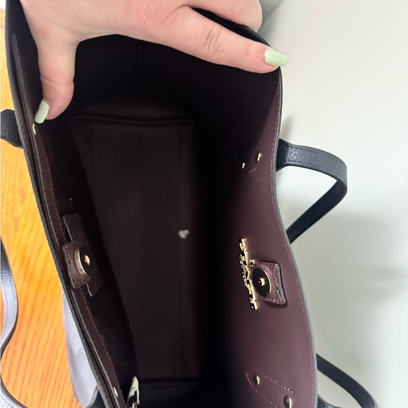 Coach Navy Pebbled Leather Tote with Gold Tag - Picture 5 of 5